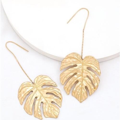Find Me Simple Alloy Leaf Drop Earrings For Women Fashion Hang Dangle Earrings Jewelry Accessories