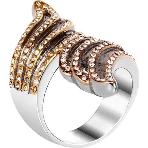 RIR Fashion Victoria Wieck Wedding Band Rings Women White Stone Quartz Crystal Ring Hip Hop In Stainless Steel