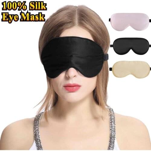 100% Natural Silk Sleeping Eye Patch Smooth Soft Eye Mask for Sleep with Adjustable Strap Blocks Light Eye Shade Cover Blindfold