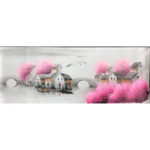 100% Hand Painted Modern Chinese Landscape Oil Painting on Canvas Abstract Canvas Painting Wall art Picture for Home Decoration