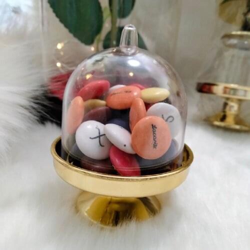 12pcs PVC Candy Box Transparent Gift Candy Storage Boxes Creative Dessert Cupcake Holder Party Cake Tray Wedding Decoration Box