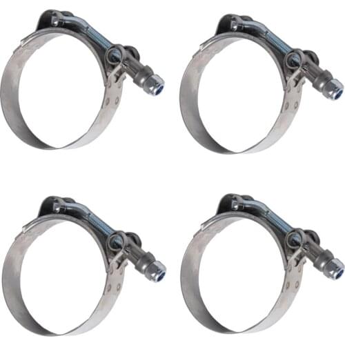 4X 67-75MM Stainless Steel T- Clamps Turbo Intake Silicone Hose Clamps