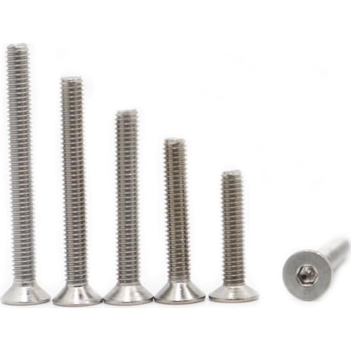 5-50pcs Allen Hexagon Screw DIN7991 M2 M2.5 M3 M4 M5 M6 Stainless Steel 304 Hex Socket Flat Countersunk Head Screws