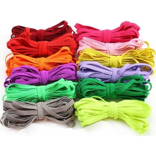 5M 6mm High Elastic Bands Rope Rubber Band Line Spandex Ribbon Sewing Lace Trim Waist Band Thread Cord Garment Sewing Accessory