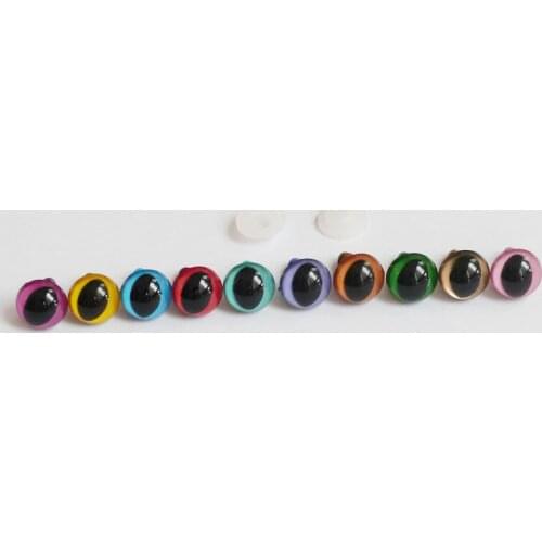 Promotion 500pcs 12mm plastic safety toy cat eyes with washer for doll accessories---10 colors option