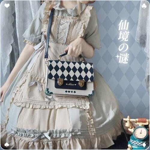 Anime Young Girl Alice in Wonderland JK Uniform Messenger Bags Cosplay Vintage College Style Student Handbag Shoulder Bag