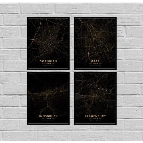 Klagenfurt Innsbruck Graz Dornbirn Austria Poster