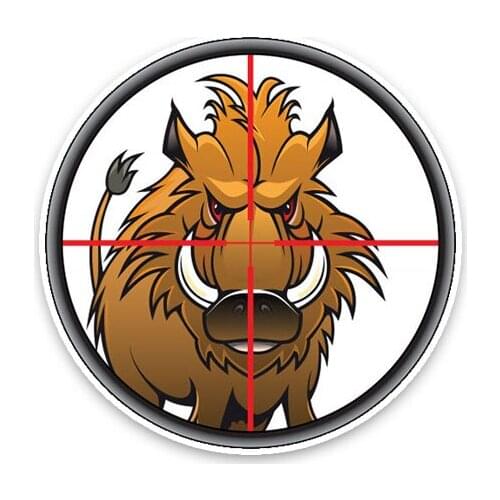 Car Stickers Aim At Wild Boar Hunting Decals Fashion Decals Car Accessories Waterproof Bumper Boot Decals PVC 14cm X 14cm
