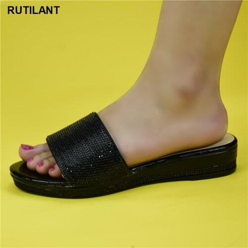 Latest Design Sandals Rhinestones Black-colored Sexy Party Woman Shoes Elegant Fashion Casual Shoe Women Sandals Plus Size