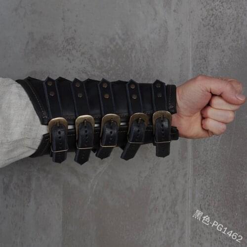 Steampunk Medieval Armor Armor Bracers Adult Warrior Handguard Revival Knight Templar Leather Belt Bracers Accessories