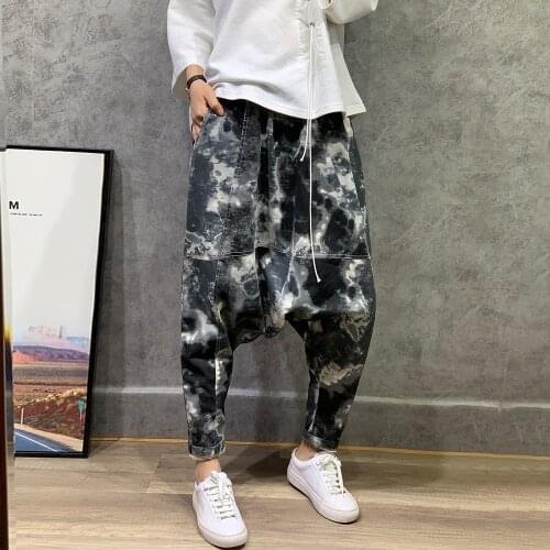 Fluid Drop Crotch pants Japanese style Camouflage Baggy Harem Trousers Women hip hop streetwear Boyfriend Elastic waist Joggers