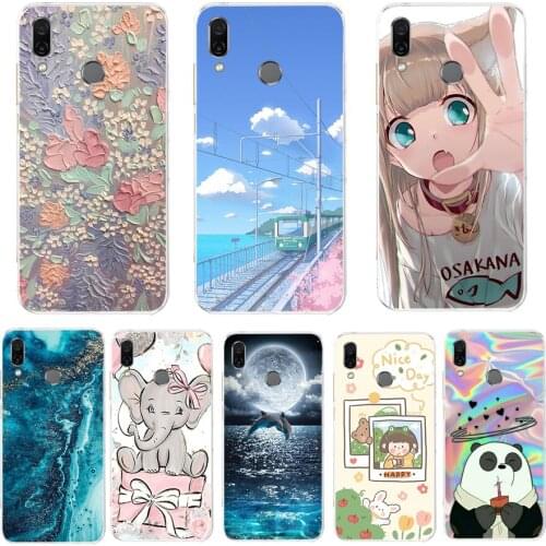 For Huawei Y7 2019 Case Huawei y7 pro 2019 Silicon TPU Cover Soft Phone Case on Y7 2019 Y7 Prime 2019 global version