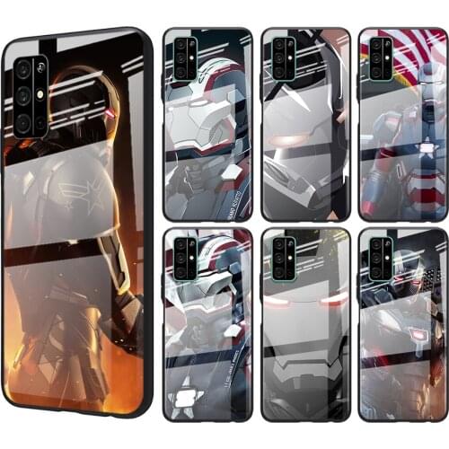 Tempered Glass Cover Marvel Avengers War Machine For Huawei Honor 30 20 10 9X 8X Pro Plus Lite Shockproof Shell Phone Case