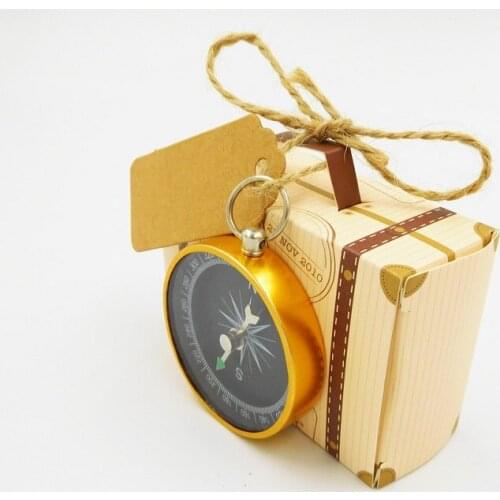 Suitcase Candy Boxes with Compass Wedding Anniversary Decorations Travel Theme Party Supplies Wedding Gifts for Guests W8873