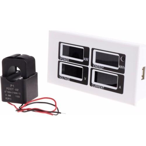 4 in 1 Digital Ammeter Voltmeter Watt Power Energy Meter AC 80-260 V 100 A P Z EM-004