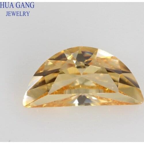 Champagne Moon Shape Cubic Zirconia Brilliant Cut Loose CZ Stone Synthetic Gems Beads For Jewelry 2x4~6x12mm Free Shipping