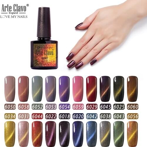 Arte Clavo 3D Cat Eye UV Gel Nail Polish Magnet Semi-permanent Nail Gel Lacquer 10ml Magnetic Double Cat Eye Nail Gel Varnishes