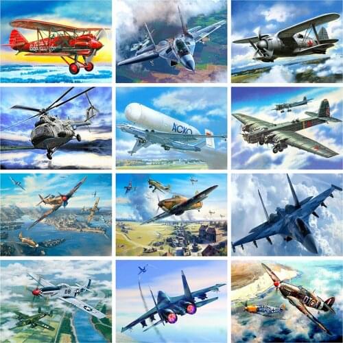 HUACAN Full Square Diamond Painting Landscape DIY 5D Diamond Embroidery Cross Stitch Plane Handicraft Home Decor Kits