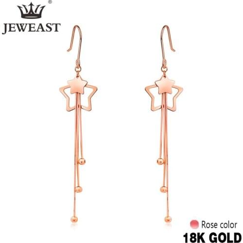 JYM 18K Pure Gold Earring Real AU 750 Solid Gold Earrings Nice Tassel Upscale Trendy Classic Party Jewelry Hot Sell New 2020