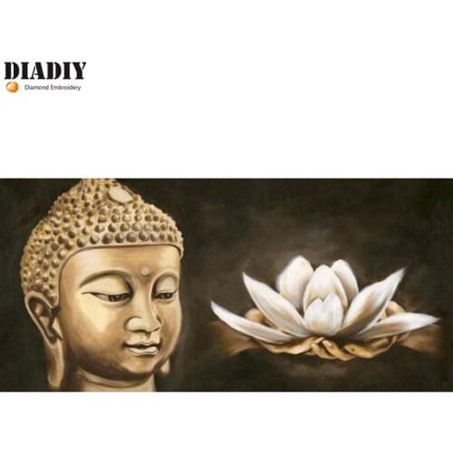 Full 5D-DIY-Diamond-Painting-Buddha-Resin-Round- square Mosaic-Diamond-Embroidery-Buddha-Icon-Needlework-Pattern