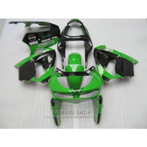 Hot sale plastic fairing kit For Kawasaki ZX9R 98 99 green black fairings set ninja zx9R 1998 1999 XG12