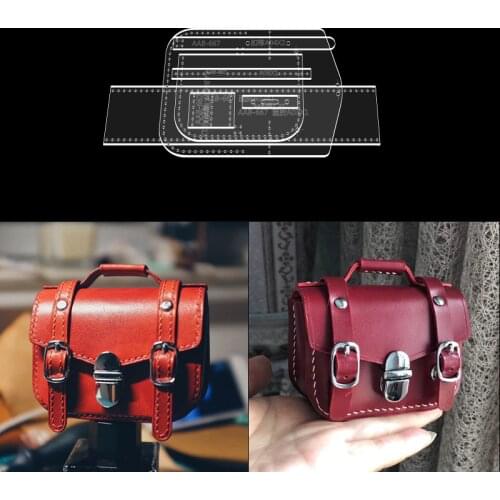 Mini Bag Diy Handmade Leather Coin Purse Acrylic Version Type Drawings Leather Art Paper Pattern Template For Sewing Pattern