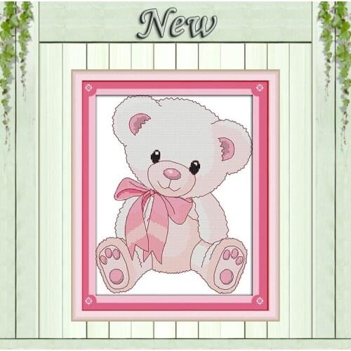 Little bear doll cartoon diy painting counted print on canvas needlework embroidery Sets DMC 11CT 14CT Cross Stitch kits Chinese