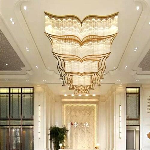 Hotel lobby hotel sales department sand table exhibition hall chandelier creative personality custom large crystal lamp