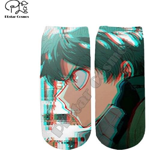 PLstar Cosmos drop shipping Hot Anime My Hero Academia Colorful New Fashion 3DfullPrint Women/men/boy/girl Short Ankle Socks s-7
