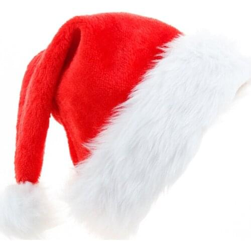 New Year Santa Claus Christmas Hat Plush Thicken Cotton Adult Christmas Hat Merry Christmas Festival Supplies Decoration