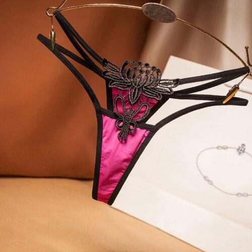 Sexy Embroidery Butterfly Low Waist Women Underwear G-String Hot Temptation Hollow Out Lingerie Pantes Night Club Female Thong