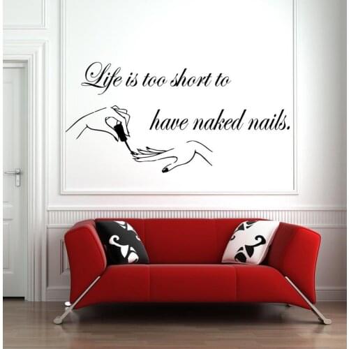 Nail Salon Manicure Pedicure Wall Decal Vinyl Nail Bar Nail Polish Window Sticker Decal Removable Living Room Decor Mural z037