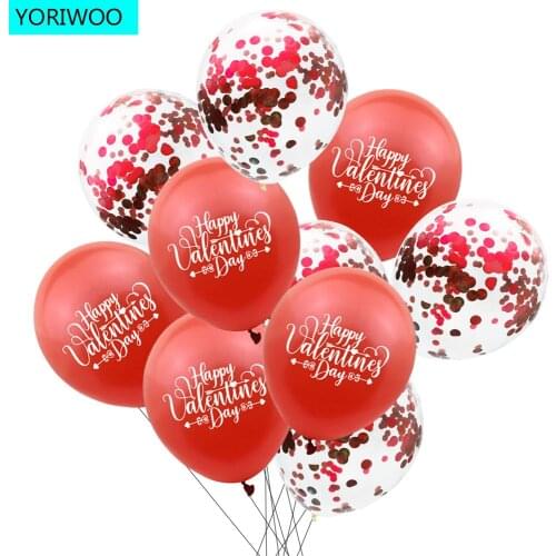 YORIWOO 10pc Valentines Day Decor Confetti Balloon Latex Wedding Baloons Birthday Party Decoration Romantic Gifts For Girlfriend
