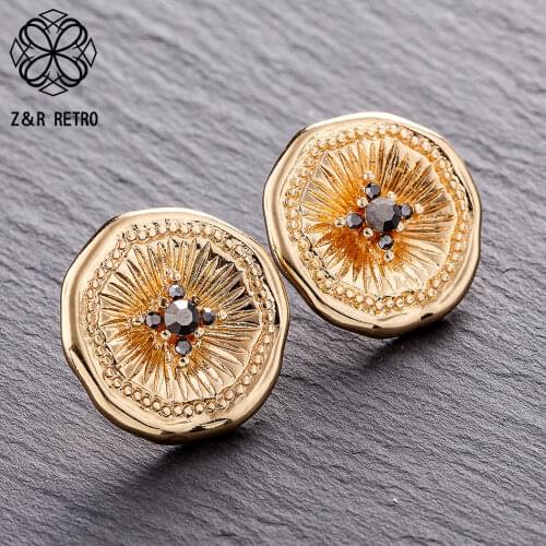 Gold Plant Stud Earrings Jewelry For Women Geometric Metal Fashion Alloy Wholesale Female Statement Pendientes brincos Gift 2021