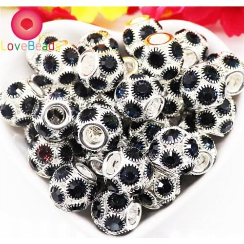 10 Pcs Cubic Zircon Beads CZ Stone Crystal Micro Pave Setting Disco Ball Spacer Beads Bracelet Bangle Connector Charms Necklace