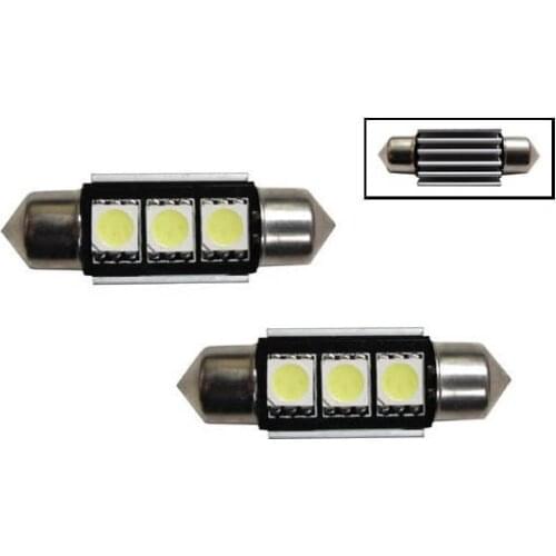 2pcs x Error Free 3-SMD-5050 1.50" 36mm 6411 6418 C5W LED Bulbs w/ Built-in Load Resistors For European Cars