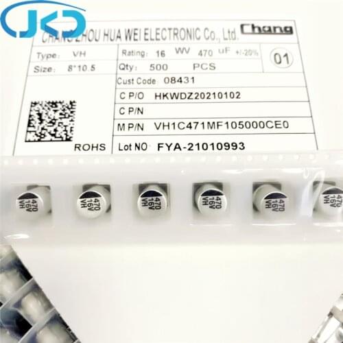20pcs New 470uF 16V 8x10.5mm Super Low ESR 16V470uF For Motherboard VGA High Quality SMD Aluminum Electrolytic Capacitor