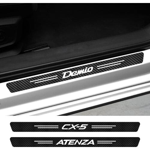 4PCS Car Door Sill Threshold Protector Stickers For Mazda 3 6 CX-5 Demio Atenza Axela CX-3 MPS MS Auto Styling Decor Accessories