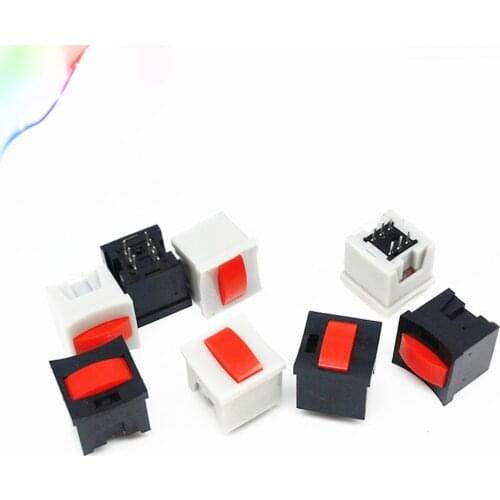 5Pcs free shopping 15.2*15.2mm Push Button Switch 6Pin Micro Touch Button Switch Black Self-locking / Grey Non-locking