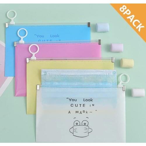 8pc Fashion Mask Cover Bag Portable Facemask Holder Face Mask Storage Box Case Save Mask Boxes caja para guardar mascarillas