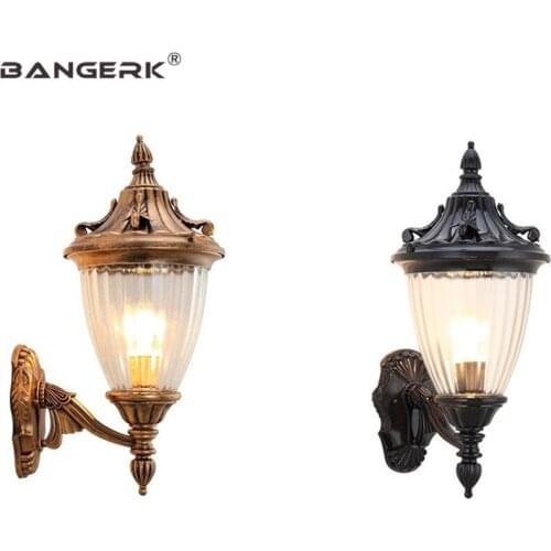 American Retro Wall Lamp Outdoor Waterproof LED Porch Lights Wall Sconce Aluminum Garden Balcony Aisle Light Decor Lighting