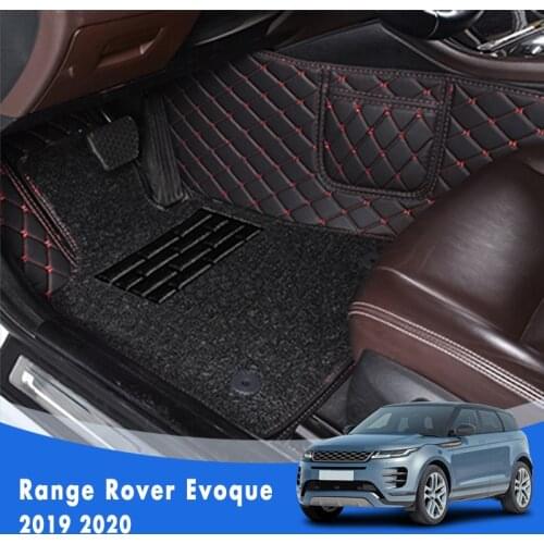Wire Loop Carpets Car Floor Mats For Range Rover Evoque 2019 2020 Double Layer Leather Rugs Accessories For Land Rover