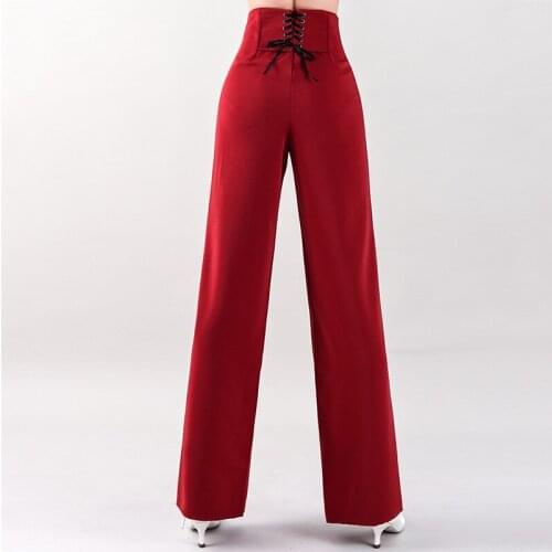 Ballroom Latin Dance Pant Lady High Waist Pants For Woman Wide Leg Trousers Ballroom Practice Wear Dancing Clothes Women DN3416