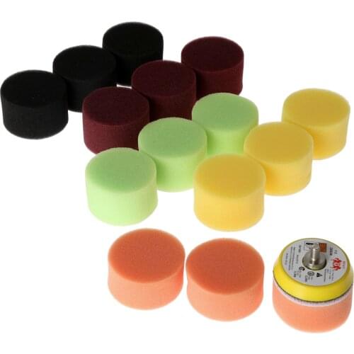 DRELD 16pcs 2 Inch 50mm Polishing Buffing Pad Kit for Car Polisher Wax Buffer Car Polishing Pad Hand Tool for Dremel Rotary Tool