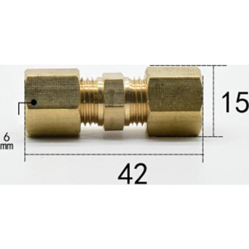 Fit Tube OD 6m Brass Compression Fitting Union Straight Connector Water Gas Fuel