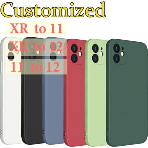Customized Square Silicone Case For iPhone XR like 12 (Only) Soft Candy Color Back Cover 1:1