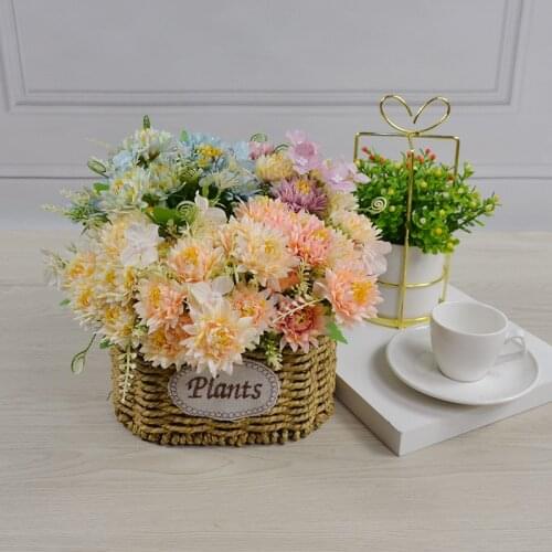1pc Simulation Chrysanthemum Bouquet Home Table Flower Arrangement Wedding Party Decoration Artificial Silk Flowers
