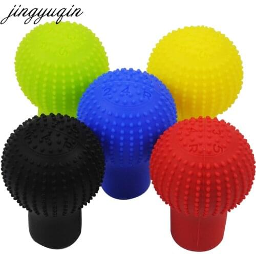 Jingyuqin 10x Universal Car Gear Shift Collars Silicone Floating-point Antiskid Roundness Dustproof Protective Lever Knob Cover