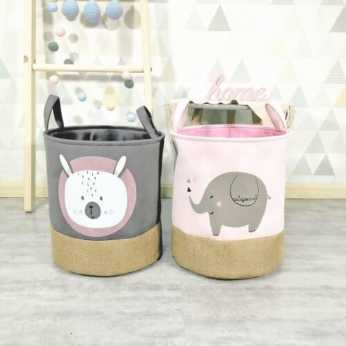 Storage Childrens Room Tidying Buckets Storage Baskets Toy Storage Cute Laundry Baskets for Dirty Clothes Cartoon Fabric