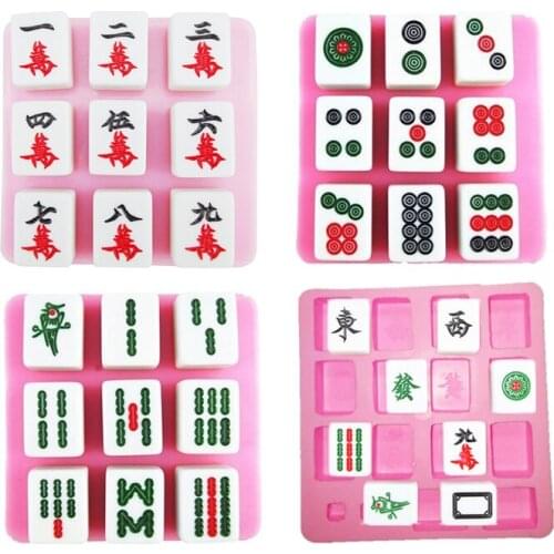 Fondant Chinese Mahjong Tube Cooking Tools Wedding Decoration Silicone Mold Baking Fondant Sugar Craft Molds Diy Cake Cake